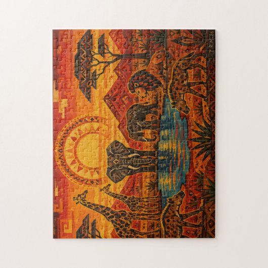 Puzzle Animales en Africa (Vertical)