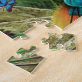 Puzzle Animals living together throw pillow (Côté)