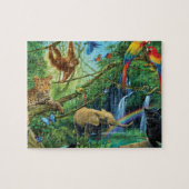 Puzzle Animals living together throw pillow (Horizontal)