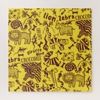 Puzzle Animaux africains : Motif culturel sans peau.