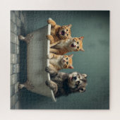 Puzzle Animaux amusants dans la baignoire (Horizontal)