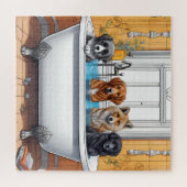 Puzzle Animaux amusants dans le bain (Horizontal)