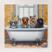 Puzzle Animaux amusants dans le bain (Vertical)