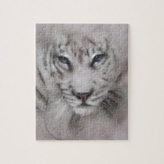 Puzzle animaux blancs de tigres de tigres, faune, art de