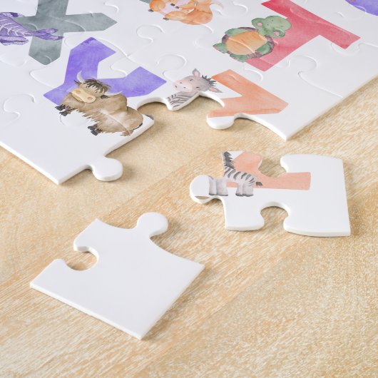 Puzzle Animaux d'alphabet d'aquarelle (Côté)