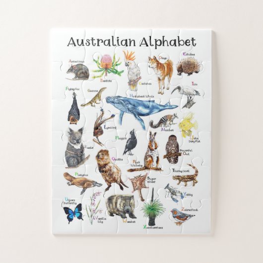 Puzzle Animaux d'Australie Alphabet  (Vertical)