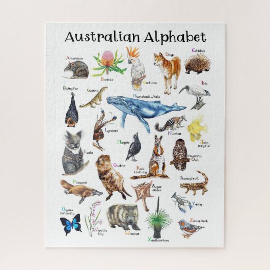 Puzzle Animaux d'Australie Alphabet  (Vertical)