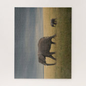 Puzzle Animaux de bébés cutest | African Elephant Family (Vertical)