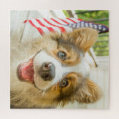 Puzzle Animaux de bébés cutest | Chiot de Corgi Patriotiq (Horizontal)