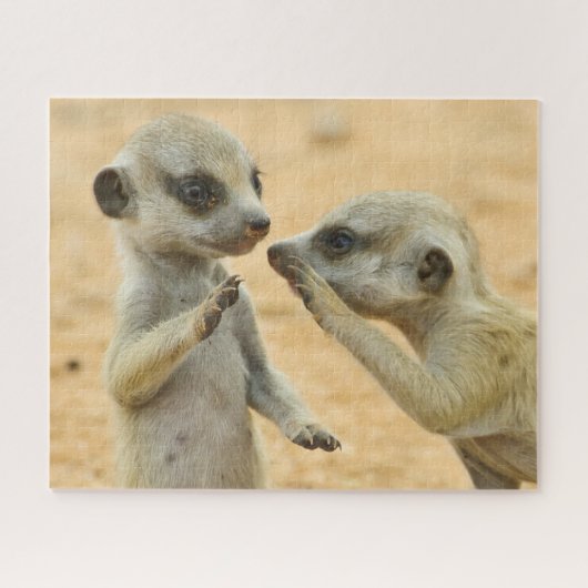 Puzzle Animaux de bébés cutest | Deux jeunes Meerkats (Horizontal)