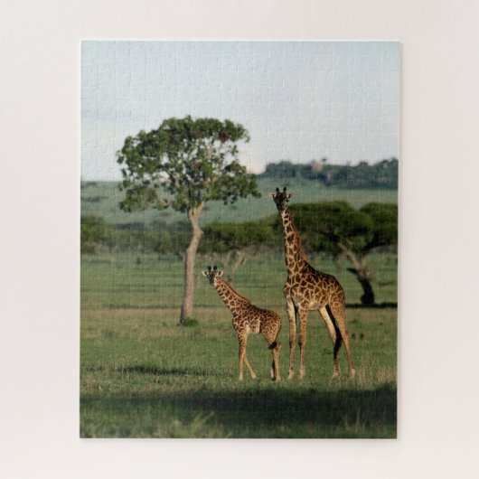 Puzzle Animaux de bébés cutest | Giraffe Calf & Mama (Vertical)