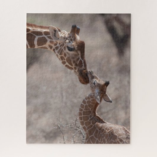 Puzzle Animaux de bébés cutest | Giraffe mère et bébé (Vertical)