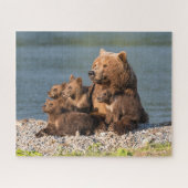 Puzzle Animaux de bébés cutest | Mère Ours & Cubs (Horizontal)