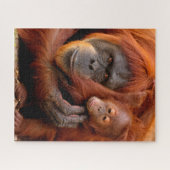 Puzzle Animaux de bébés cutest | Orangutan Maman & Baby (Horizontal)