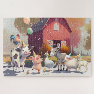 Puzzle Animaux de la ferme Écorce Oie Oie Cow