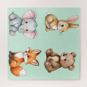 Puzzle Animaux de la forêt adorables bébé aquarelle paste (Horizontal)