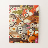 Puzzle Animaux des bois Automne (Vertical)