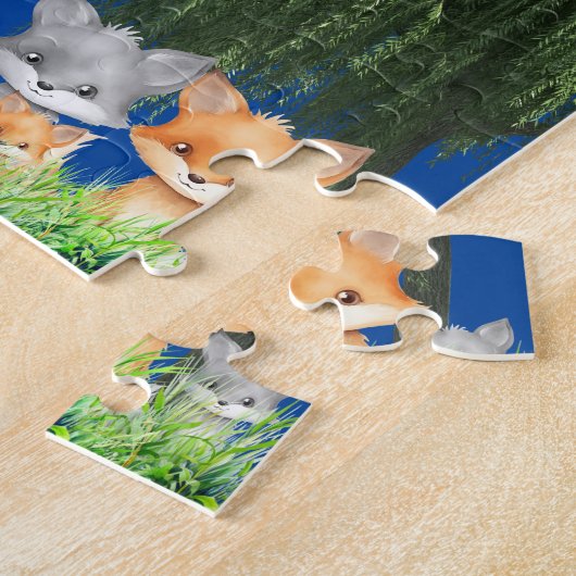 Puzzle Animaux des bois Renards lapins et plus (Côté)