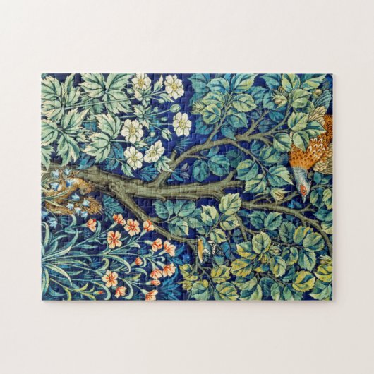 Puzzle Animaux et fleurs, forêt, William Morris (Horizontal)