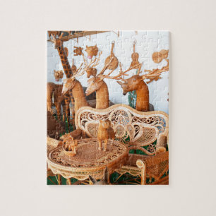 Puzzle Animaux et mobilier en osier