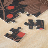 Puzzle Animaux et plantes de bois en rouge et brun (Côté)