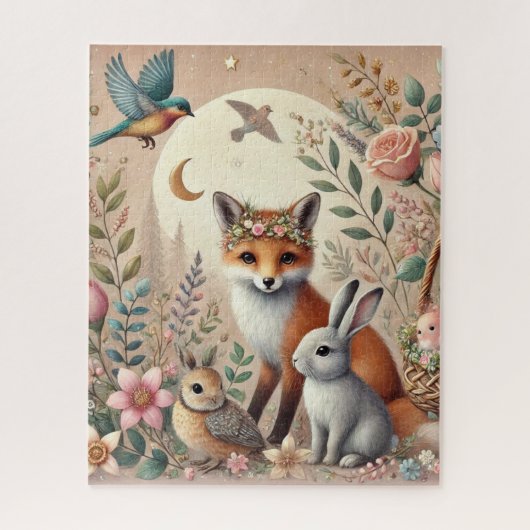 Puzzle Animaux fantaisistes de la forêt rustique (Vertical)