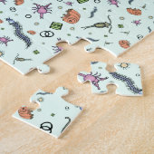 Puzzle Animaux microscopiques en bleu (Côté)