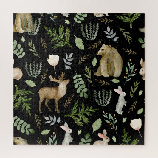 Puzzle Animaux mignons : Aquarelle Tirée À La Main. (Vertical)