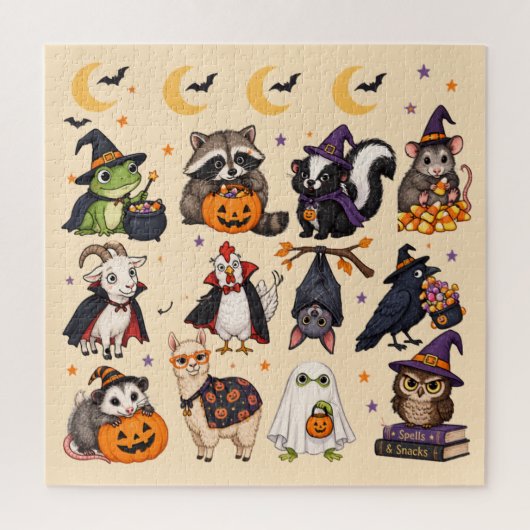 Puzzle ANIMAUX Mignons d'Halloween ENIGME (Vertical)
