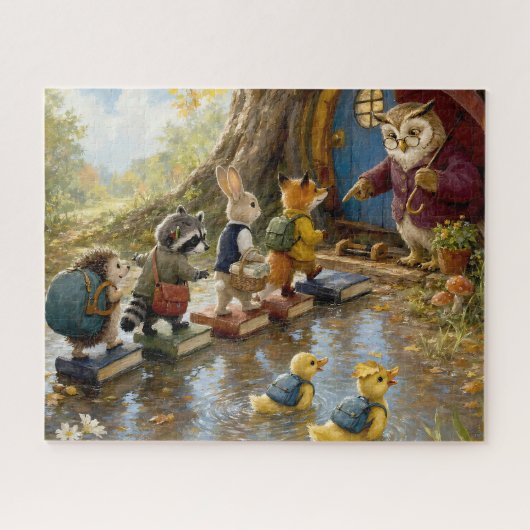 Puzzle Animaux Mignons Retour à l'École (Horizontal)