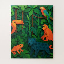 Animaux pliés de la forêt – Faune tropicale de la