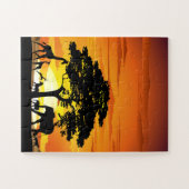 Puzzle Animaux sauvages sur le coucher de soleil de la sa (Horizontal)