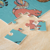 Puzzle Animaux tribaux : motif forestier. (Côté)