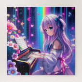 Puzzle Anime Girl Jouer Piano (Vertical)