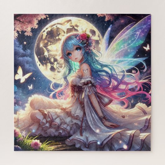 Puzzle Anime Girl Moon Fairy Princesse dans le jardin (Vertical)
