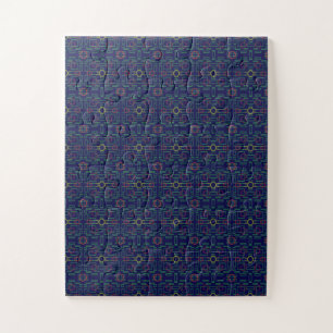 Puzzle Anime Popcorn Motif Géométrique Bleu