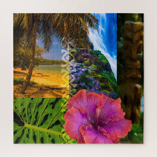 Puzzle Anini Beach, Kauai Hawaiian Collage (Vertical)