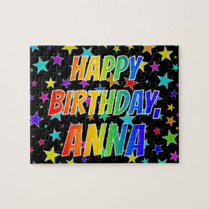 Puzzle "ANNA" Prénom, Amusant "HEUREUX ANNIVERSAIRE"