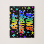 Puzzle "ANNA" Prénom, Amusant "HEUREUX ANNIVERSAIRE" (Vertical)