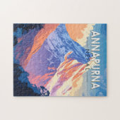 Puzzle Annapurna Nepal Travel Art Vintage (Horizontal)