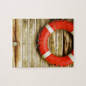 Puzzle Anneau de vie rouge nautique (Horizontal)