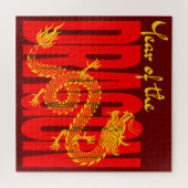Puzzle Année du Dragon Rouge Or (Horizontal)