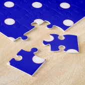 Puzzle années 50 bleu avec des points blancs (Côté)