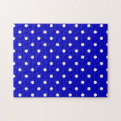 Puzzle années 50 bleu avec des points blancs (Horizontal)