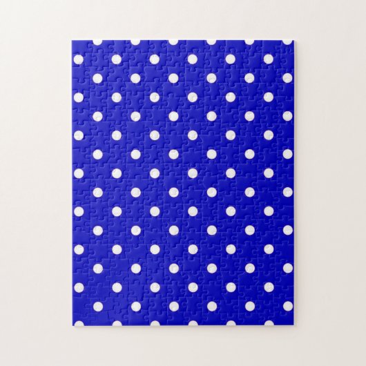 Puzzle années 50 bleu avec des points blancs (Vertical)