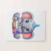 Puzzle Anniversaire 1 an Éléphant Bébé (Horizontal)
