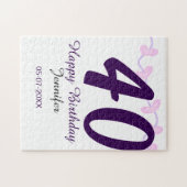 Puzzle anniversaire 40 ans ajouter nom date année épingle (Horizontal)