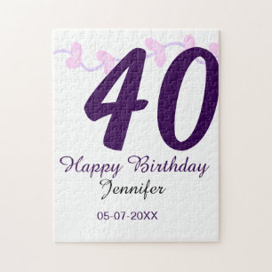 Puzzle anniversaire 40 ans ajouter nom date année épingle