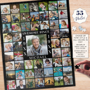 Puzzle Anniversaire 55 Photo Collage AWESOME DEPUIS