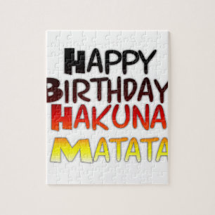 Puzzle Anniversaire allemand Hakuna Matata Art Imprimer